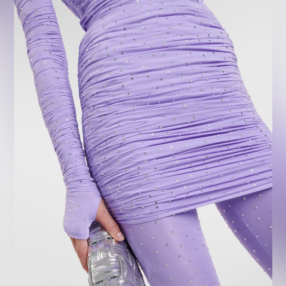 Crystal-embellished jersey minidress - Picture 4 of 11
